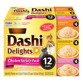 INABA INABA CAT DASHI DELIGHTS 12 PACK (Chicken Variety) 1 Pack (840 g) current Canpet package