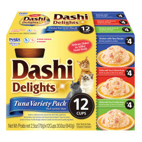 INABA INABA CAT DASHI DELIGHTS 12 PACK (Tuna Variety) 1 Pack (840 g) current Canpet package