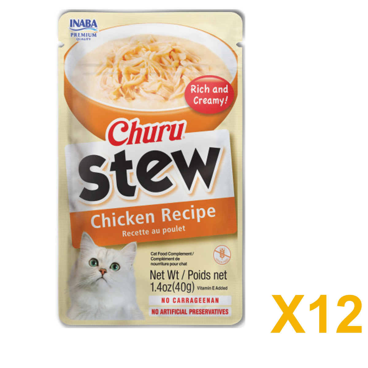 INABA INABA CAT Churu STEW (Chicken) 12 Pack (12 × 40 g) X12 quantity-marked product image