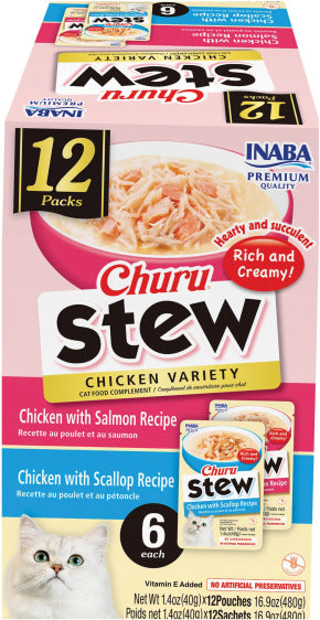 INABA INABA CAT Churu Stew 12 PACK (Chicken) 1 Pack (480 g) current Canpet package
