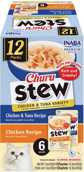 INABA INABA CAT Churu Stew 12 PACK (Chicken & Tuna) 1 Pack (480 g) current Canpet package