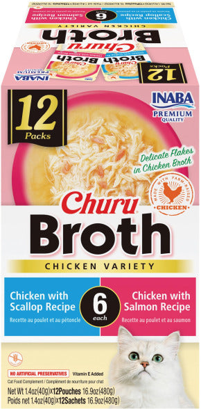 INABA INABA CAT Churu Broth 12 PACK (Chicken) 1 Pack (480 g) current Canpet package