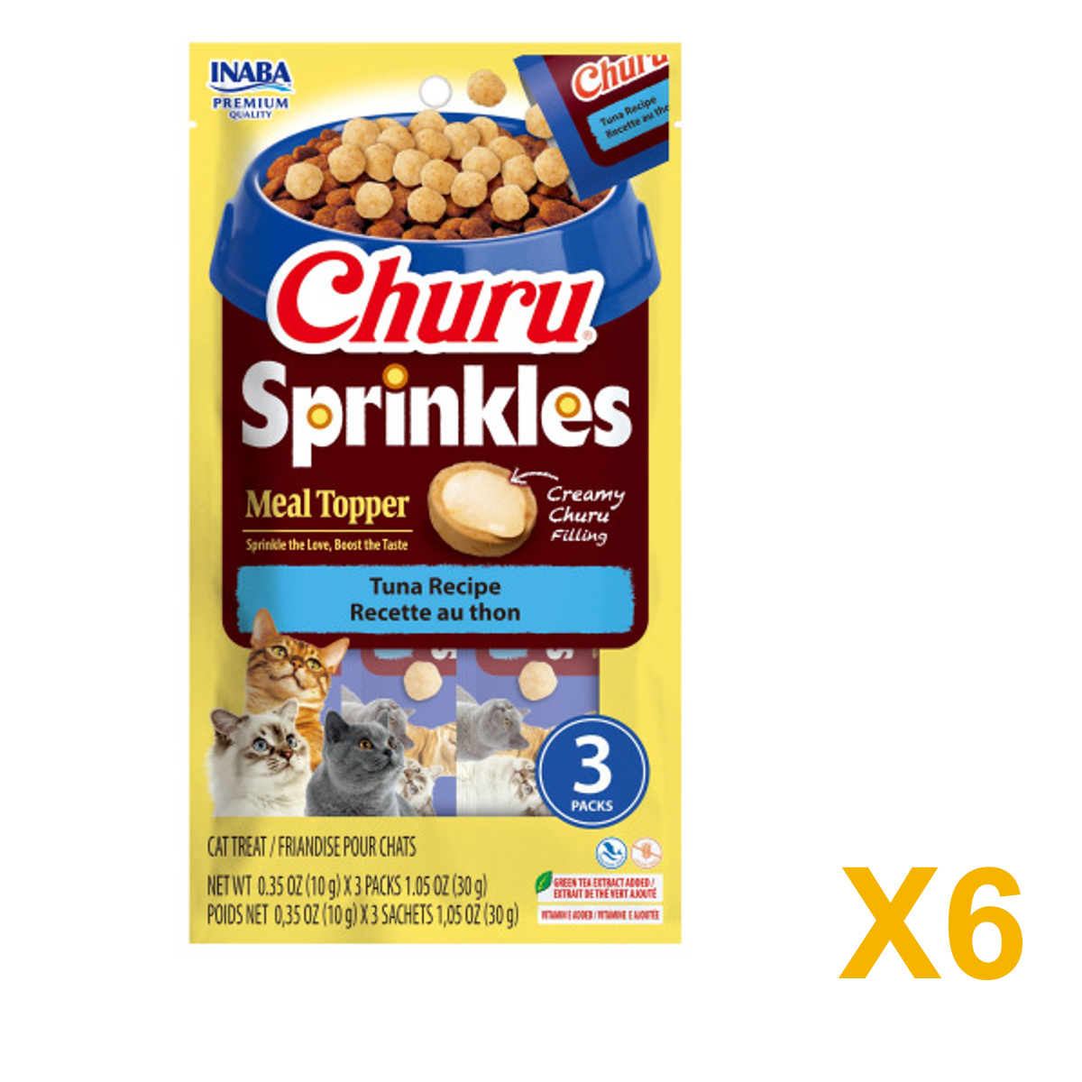 INABA INABA CAT Churu SPRINKLES (Tuna) 6 Pack (6 × 30 g) X6 quantity-marked product image