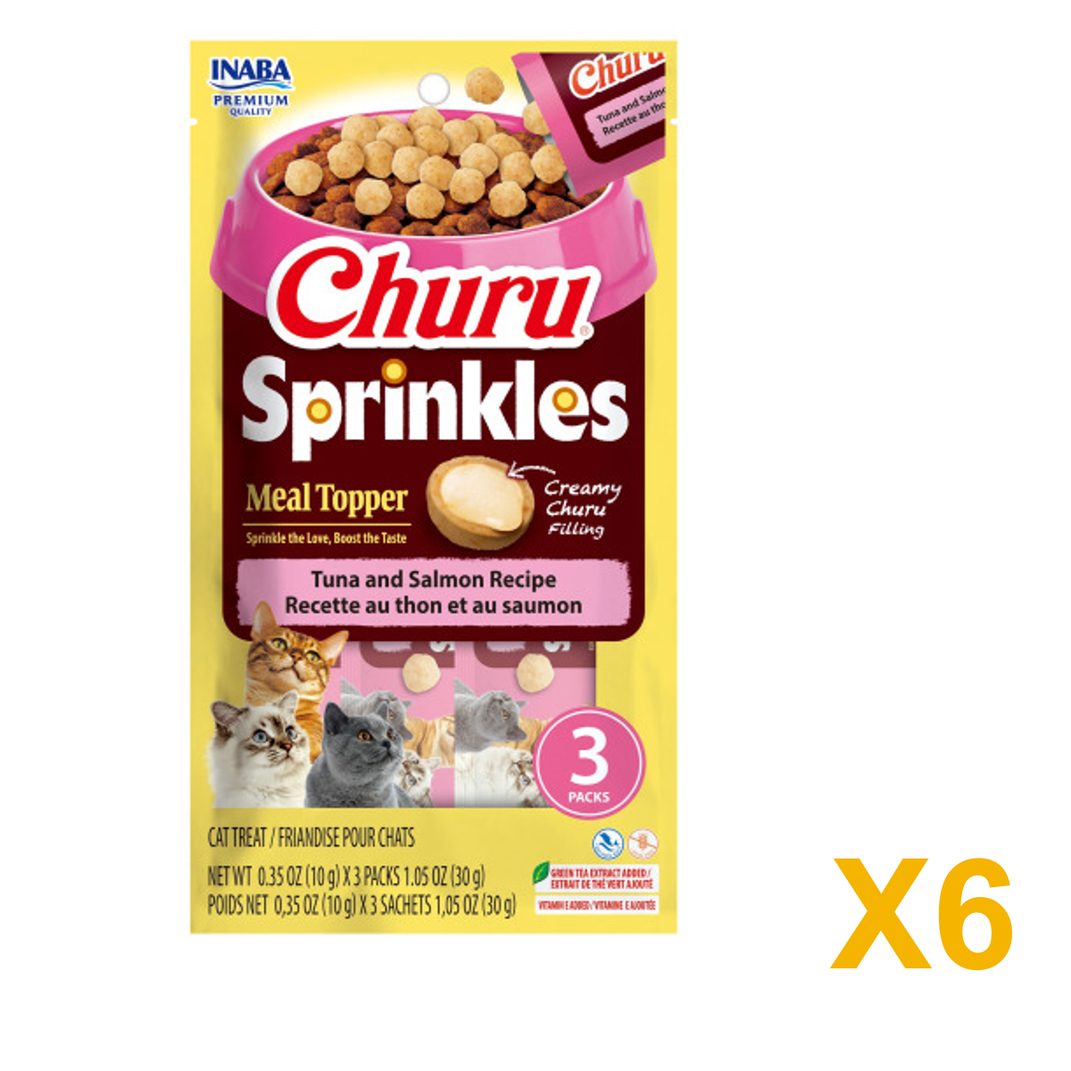 INABA INABA CAT Churu SPRINKLES (Tuna & Salmon) 6 Pack (6 × 30 g) X6 quantity-marked product image