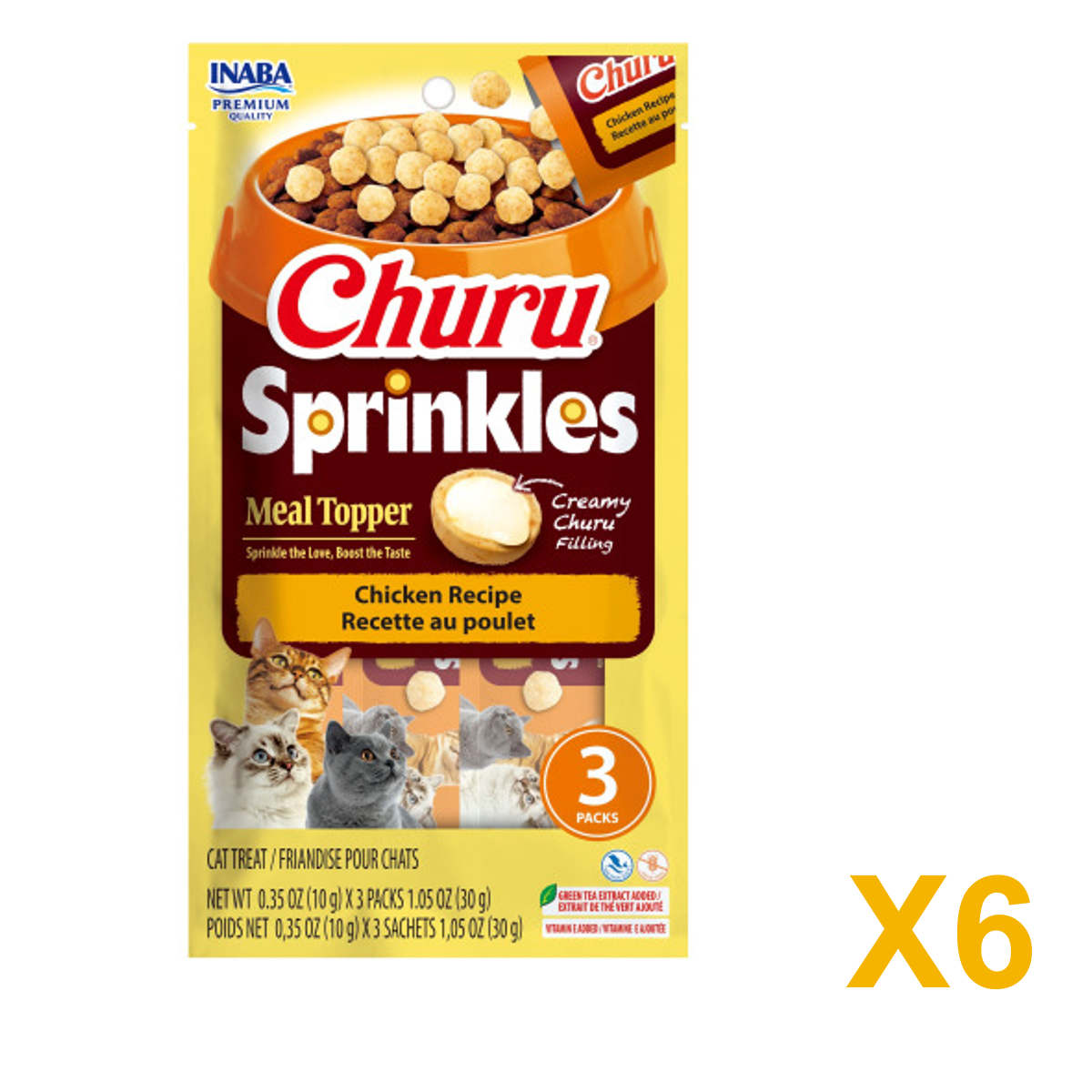 INABA INABA CAT Churu SPRINKLES (Chicken) 6 Pack (6 × 30 g) X6 quantity-marked product image