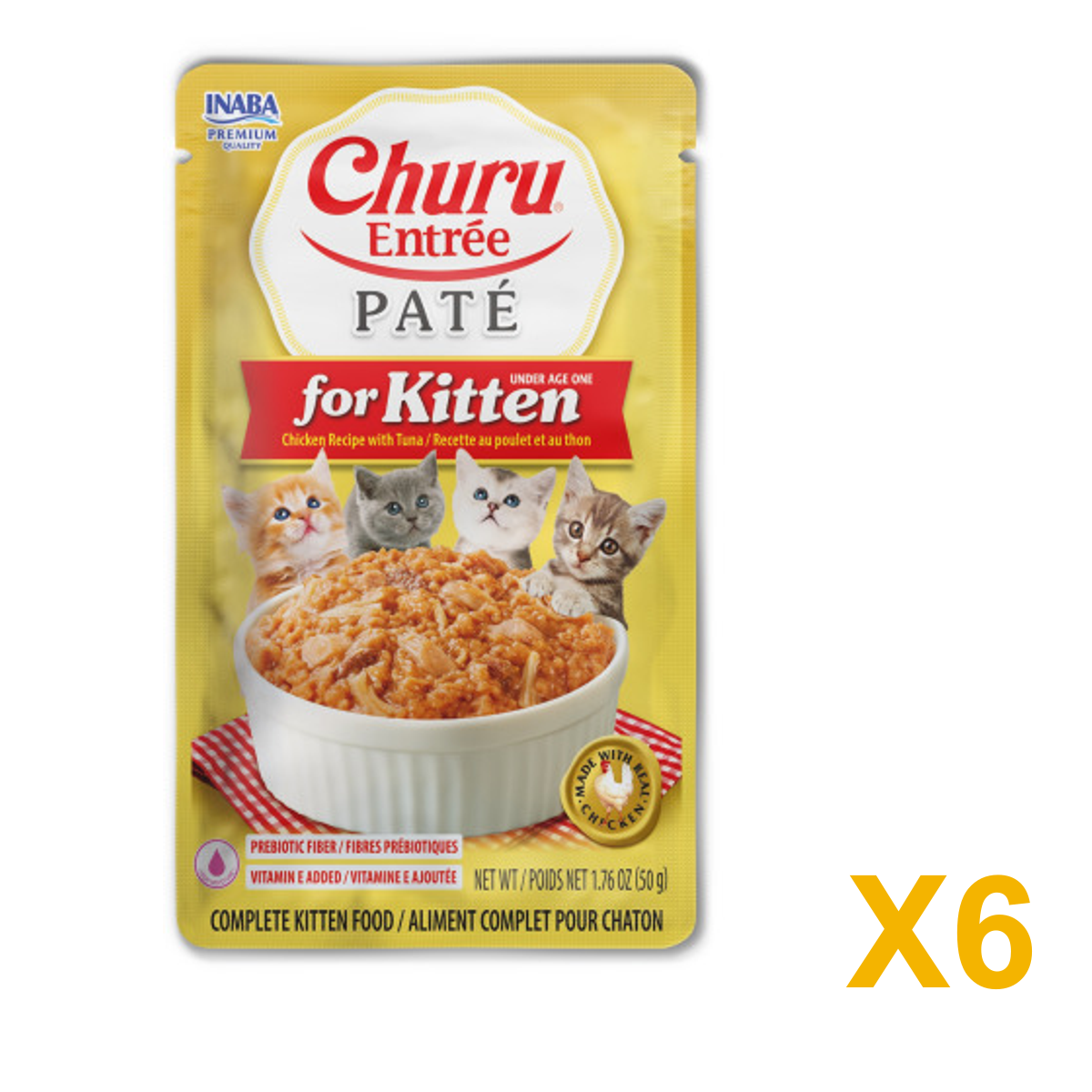 INABA INABA CAT Churu ENTREE PATE (Kitten) 6 Pack (24 Tubes) X6 quantity-marked product image