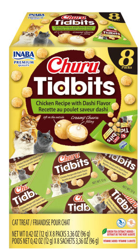 INABA INABA CAT Churu TIDBITS (Chicken with Dashi Flavour) 1 Pack (96 g) current Canpet package