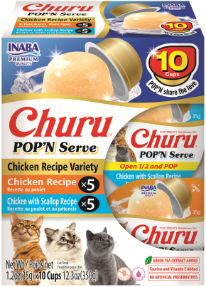 INABA INABA Cat Pop'N Serve 10 PACK (Chicken) 1 Pack (350 g) current Canpet package