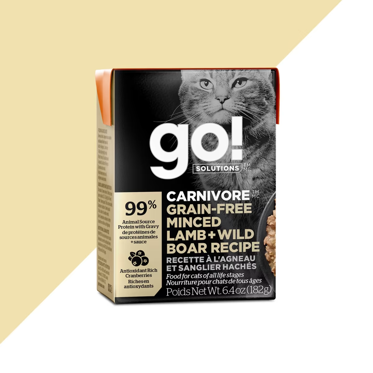 Go！CARNIVORE  GRAIN-FREE MINCED LAMB + WILD BOAR RECIPE CAT  FOOD