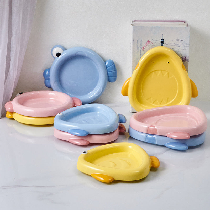 Colorful Ceramic Fish-Shaped Pet Plates