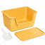 Cream yellow 50 cm cat litter box with matching mat and one white scoop [Gallery: Cream Yellow]