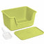 Forest green 50 cm cat litter box with matching mat and one white scoop [Gallery: Forest Green]