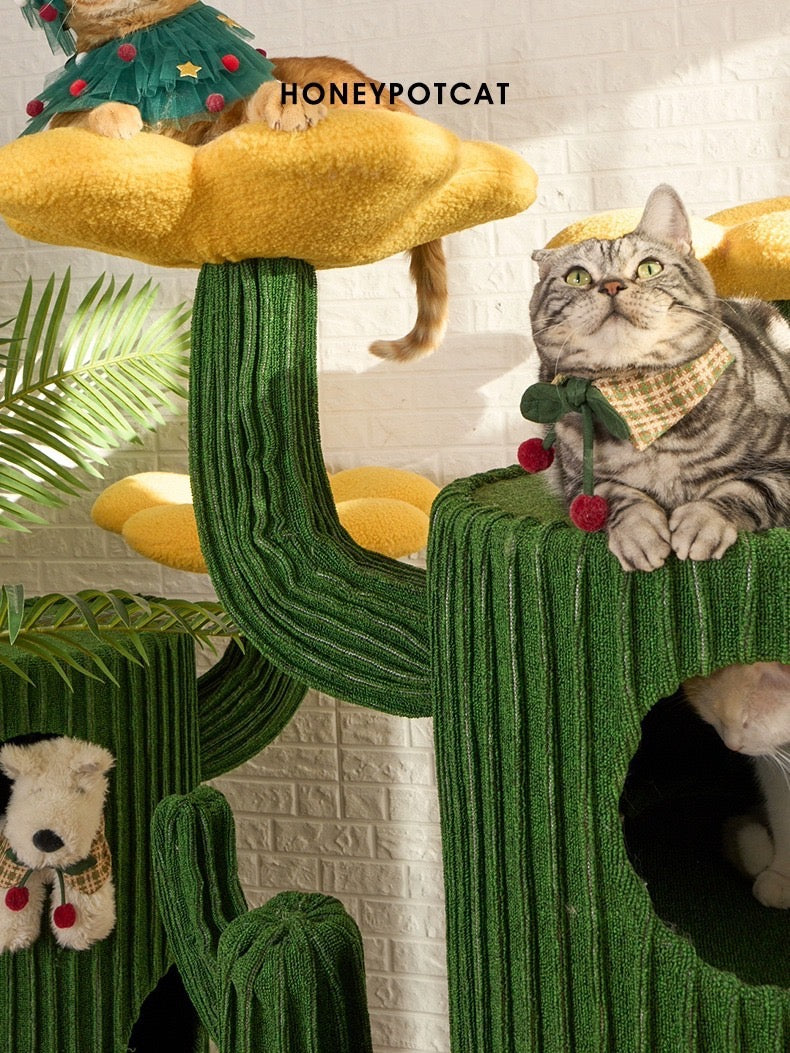 HONEYPOTCAT Luxe Cactus Bloom Cat Tree - 162cm