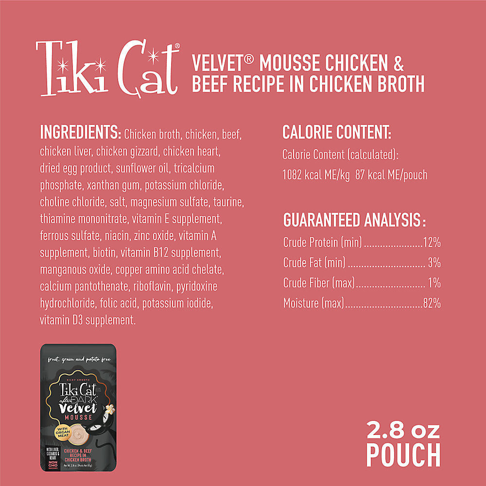 Tiki Cat® After Dark™ Velvet Mousse Chicken & Beef Recipe Wet Cat Food