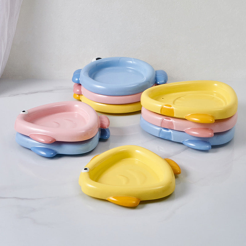 Colorful Ceramic Fish-Shaped Pet Plates
