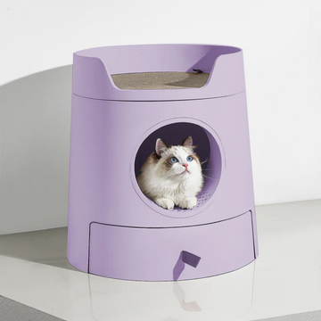 MAYITWILL CAT CASTLE SEMI CLOSED LITTER BOX - LILAC PURPLE product image 2