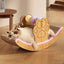 Boat Shaped Cat Scratcher, Multifunctional Rest Scratch Board for Cats and Dogs, Sisal Furniture Protector with Ball Toy, Indoor Pets Lounge Pad