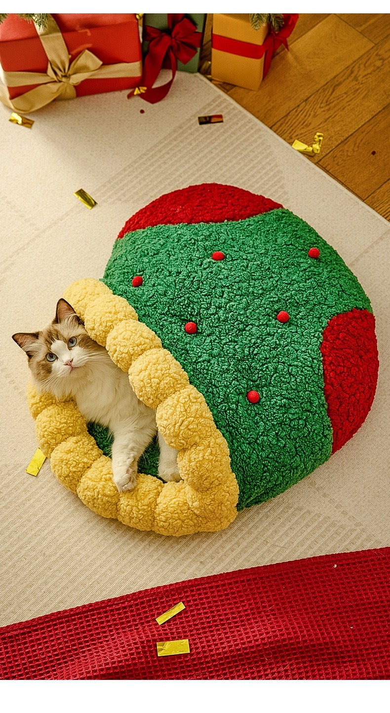Christmas Pet Nest, Warm Winter Bed for Pets