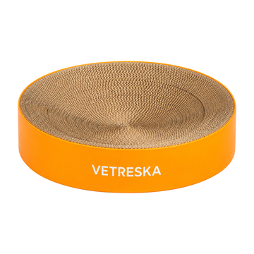 REPAIRED HERO V2 | Vetreska Tangerine Cat Scratching Bed | Complete low round orange scratcher | no white base | 2048x2048 [Gallery: Hero]
