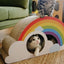 Rainbow Cat Scratcher Cardboard 2-in-1 Multifunctional Cat Scratcher Lounge Bed Cat Scratching Pad for Indoor Cats as Furniture Protector Cat Training Toy
