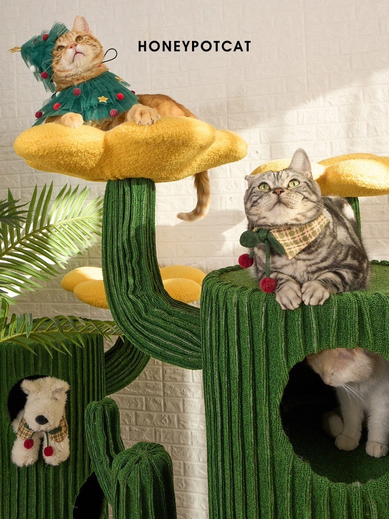 HONEYPOTCAT Luxe Cactus Bloom Cat Tree - 162cm