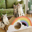 Rainbow Cat Scratcher Cardboard 2-in-1 Multifunctional Cat Scratcher Lounge Bed Cat Scratching Pad for Indoor Cats as Furniture Protector Cat Training Toy