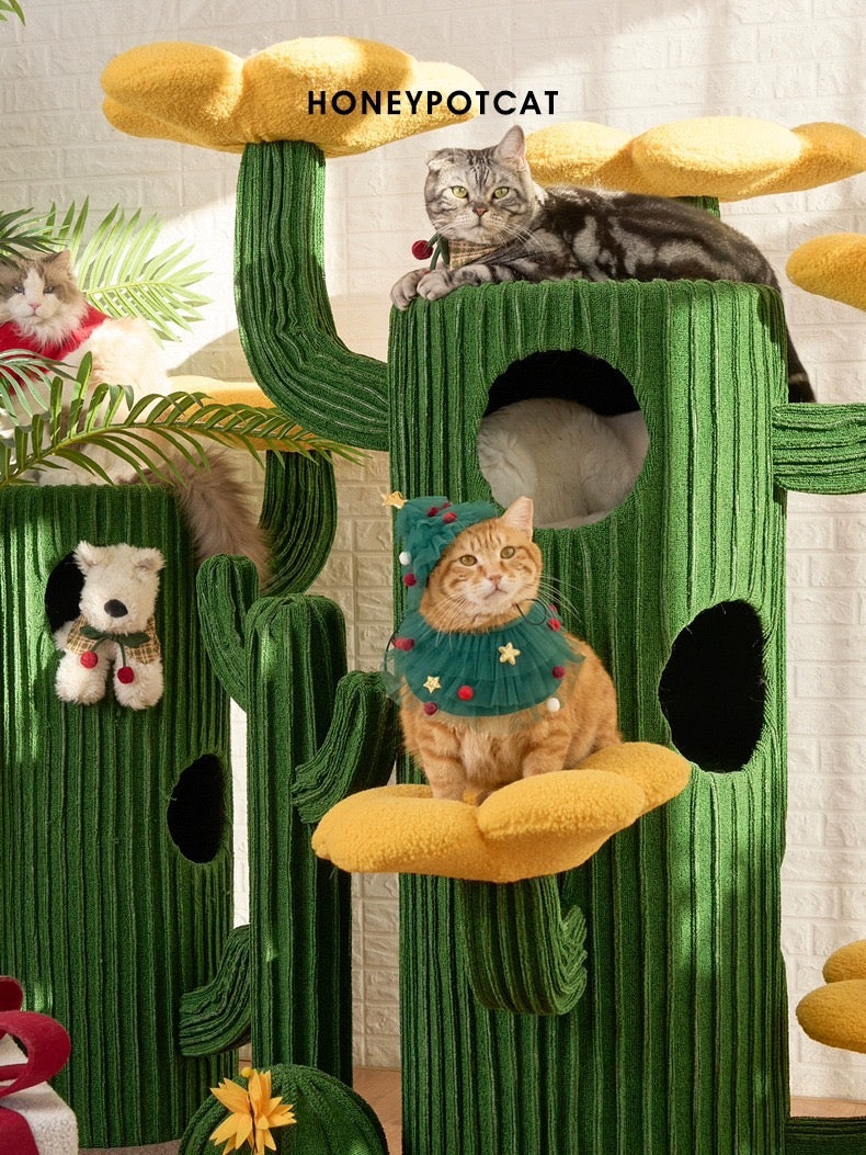 HONEYPOTCAT Luxe Cactus Bloom Cat Tree - 162cm