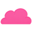 Deep pink silicone cloud pet bowl mat transparent source image