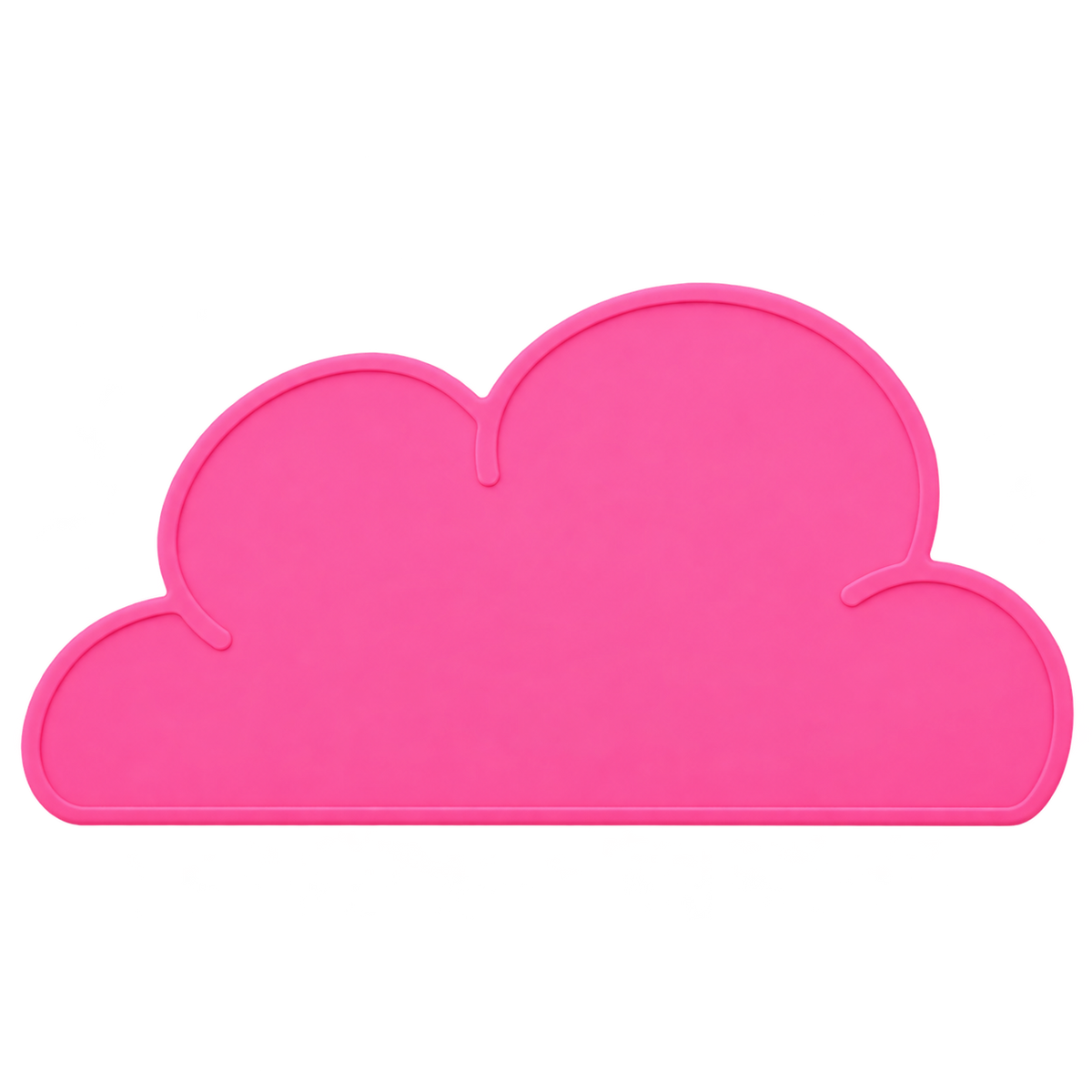 Deep pink silicone cloud pet bowl mat transparent source image