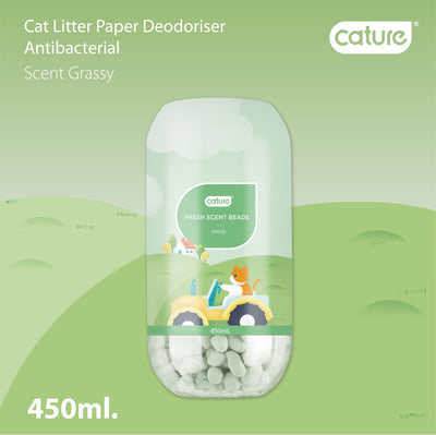 CATURE - Cat Deodoriser - Anti-Bacteria Scented Beads - Grassy 450ml