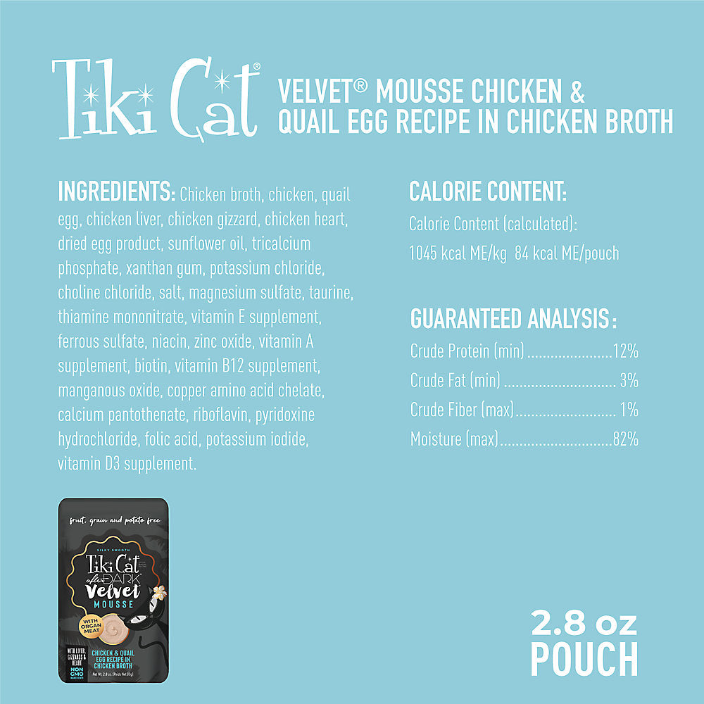Tiki Cat® After Dark™ Velvet Mousse Chicken & Quail Egg Recipe Wet Cat Food