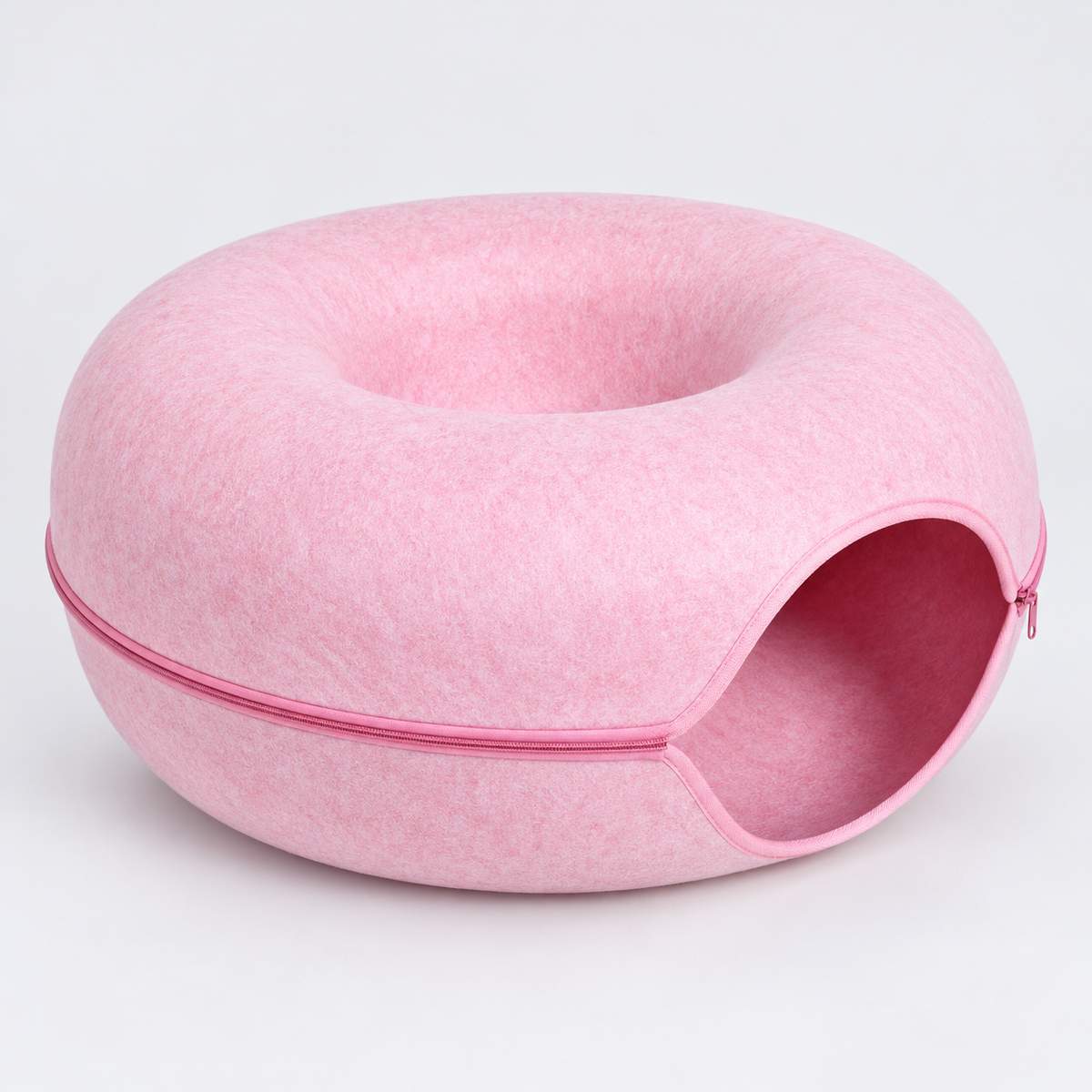 Donut felt cat tunnel bed pink Pink L variant white background