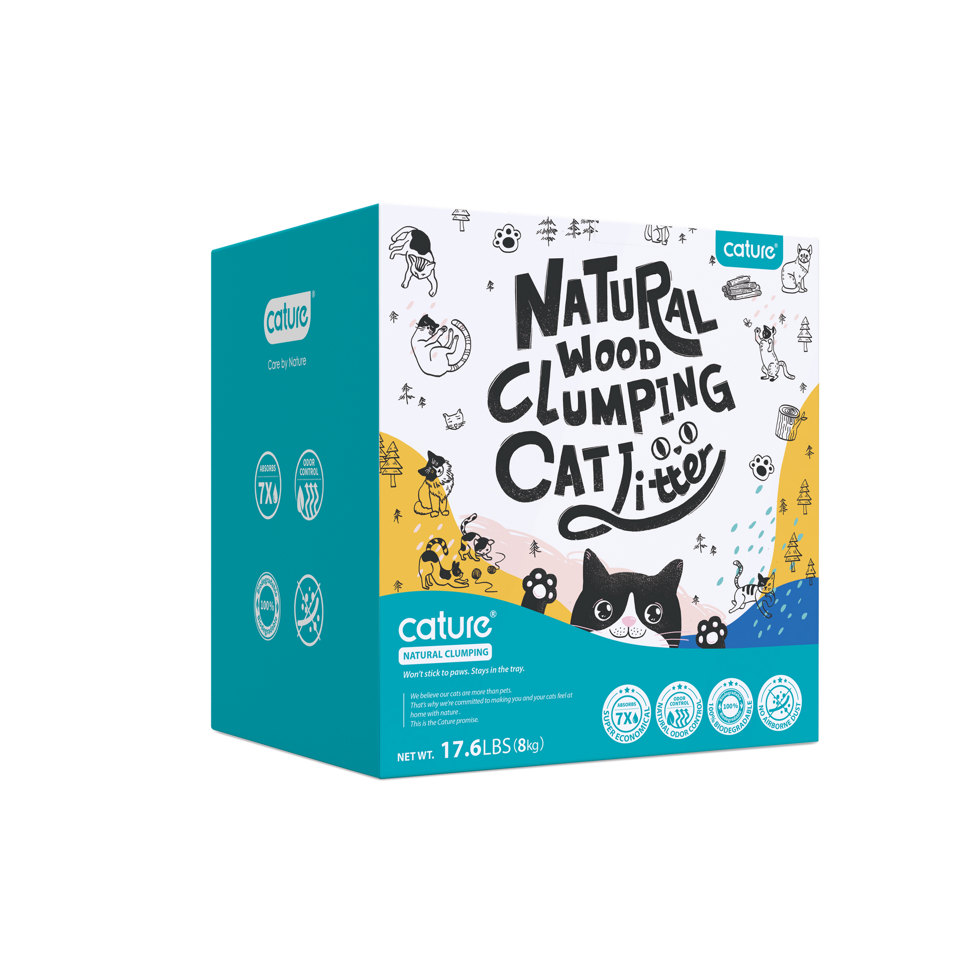 CATURE Natural Wood Clumping Smart Pellets 8 KG