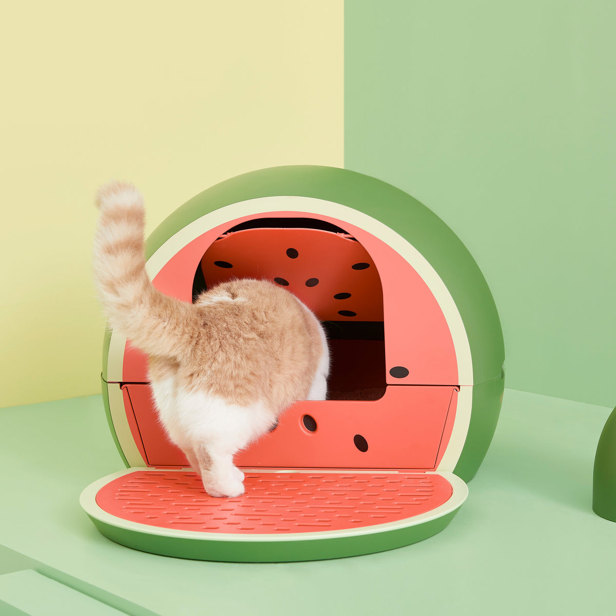 VETRESKA Fruity Kitty Kove Litter Box - Watermelon design open drawer and scoop set [Gallery: Watermelon]
