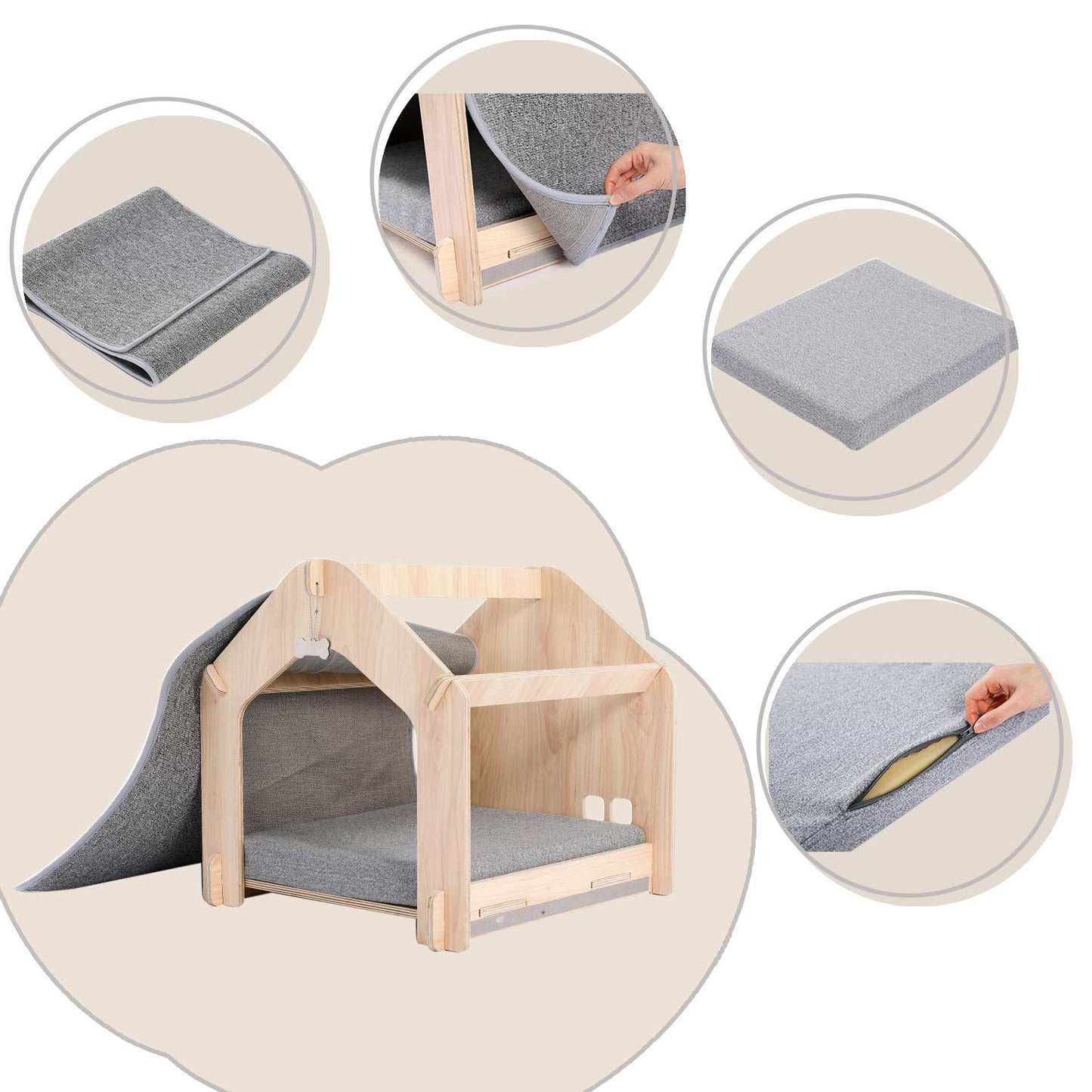 PAWZ Road Dog Car Seat for Small Medium Dogs Bed