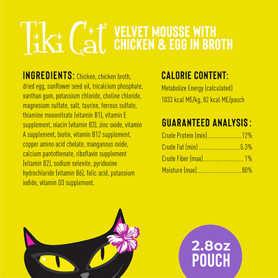 Tiki Cat® Velvet Mousse™ Chicken & Egg Wet Cat Food