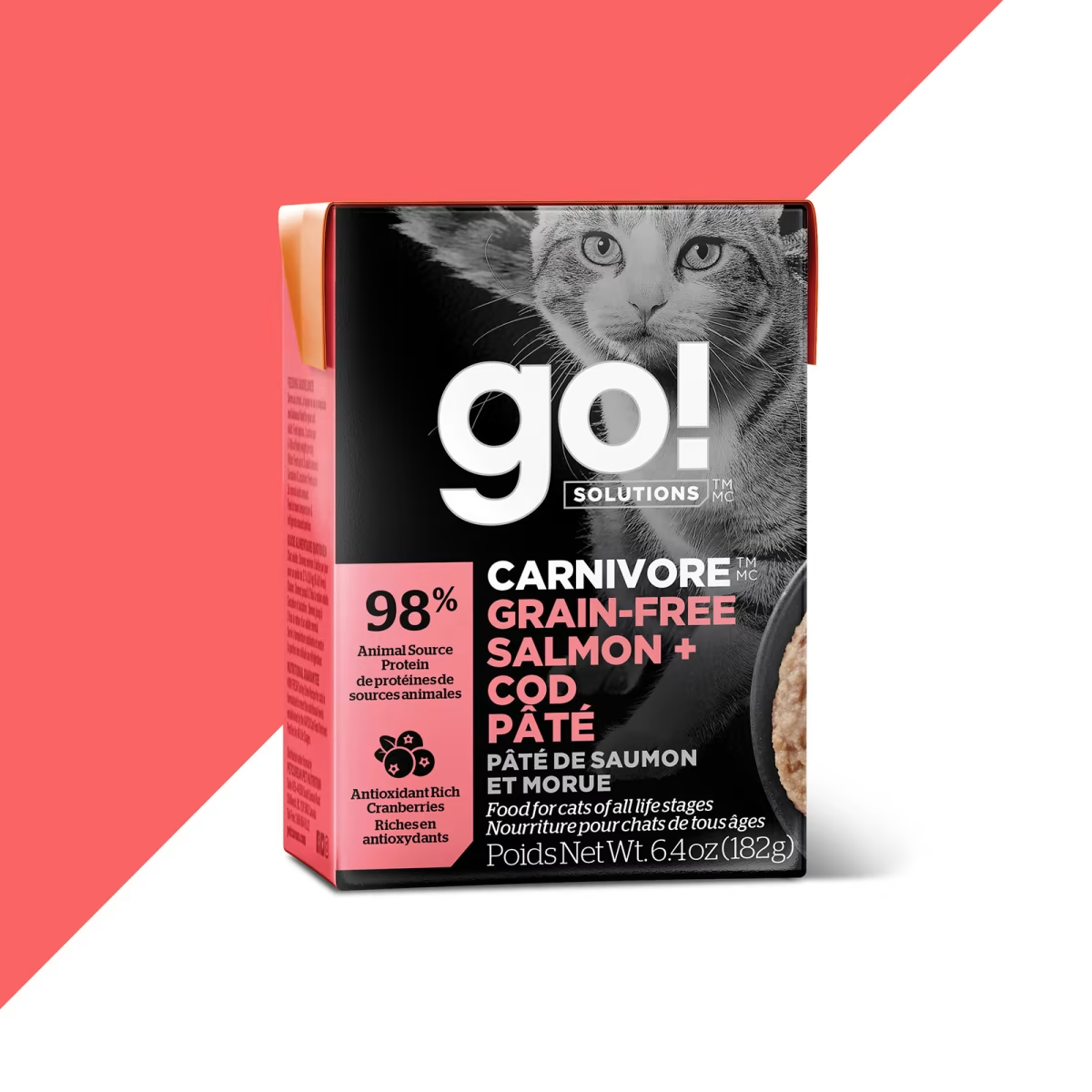 Go！CARNIVORE  GRAIN-FREE SALMON + COD PÂTÉ CAT FOOD