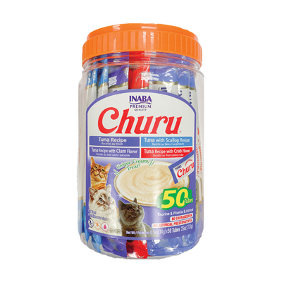 INABA Cat CHURU 50 ct Tuna & Seafood Variety Jar