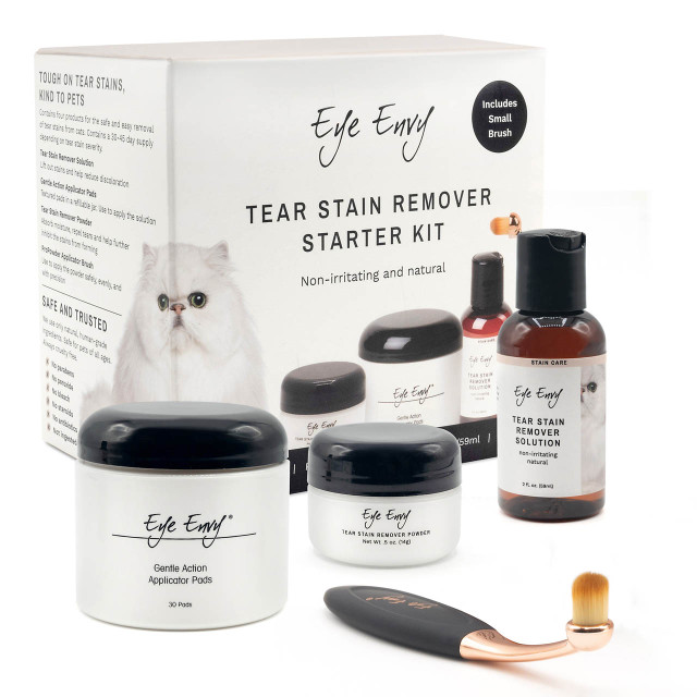 EYE ENVY CAT TEAR STAIN REMOVER STARTER KIT WITH SMALL PROPOWDER BRUSH