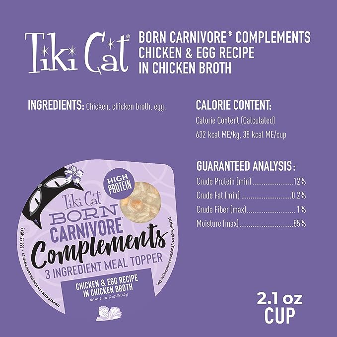 Tiki Cat® Born Carnivore® Complements Chicken & Egg Cat Meal Toppers