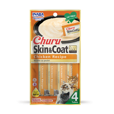 INABA Cat  CHURU SKIN & COAT Chicken Recipe