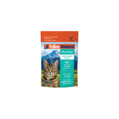 FELINE NATURAL™POUCHES  Hoki & Beef Feast Pouch Cat Food
