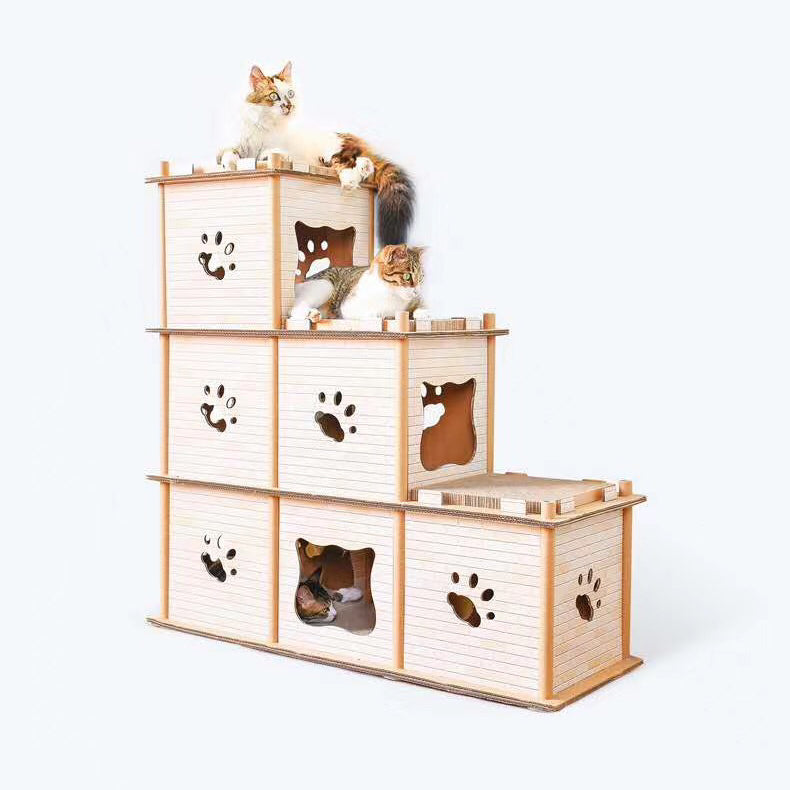 Deku - Three Ladder DIY Carton Cat House Cat Scratch Board