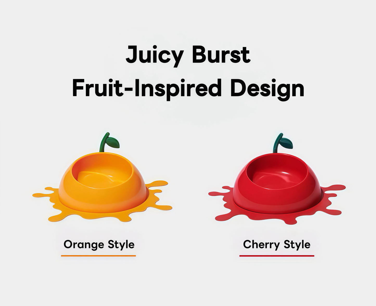 VETRESKA Cat Food Bowl Dog Water Feeding Bowl Dishes Non-Slip Mat Medium Small Dog Juicy Tangerine