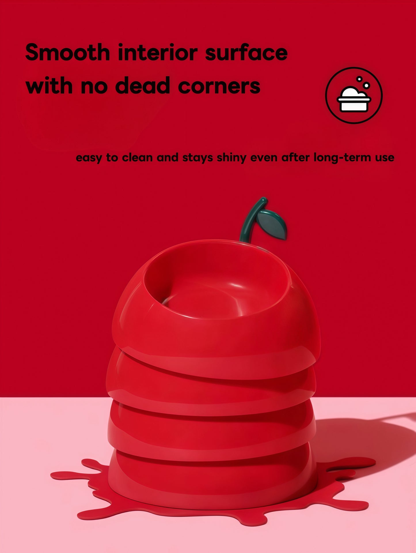 VETRESKA Cat Food Bowl Dog Water Feeding Bowl Dishes Non-Slip Mat Medium Small Dog Juicy Tangerine