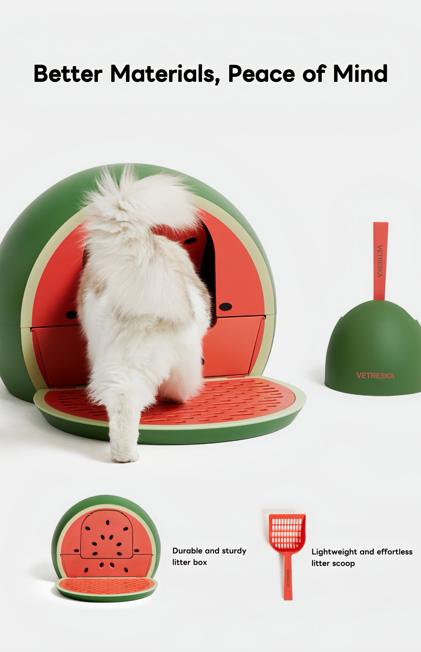 Vetreska Fruity Kitty Kove Litterbox-Watermelon / Grapefruit