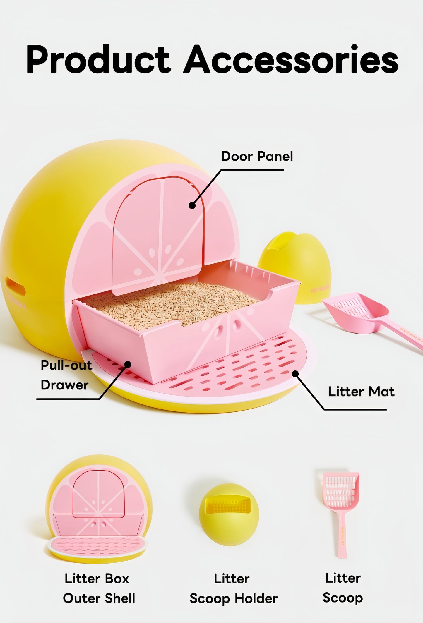 Vetreska Fruity Kitty Kove Litterbox-Watermelon / Grapefruit