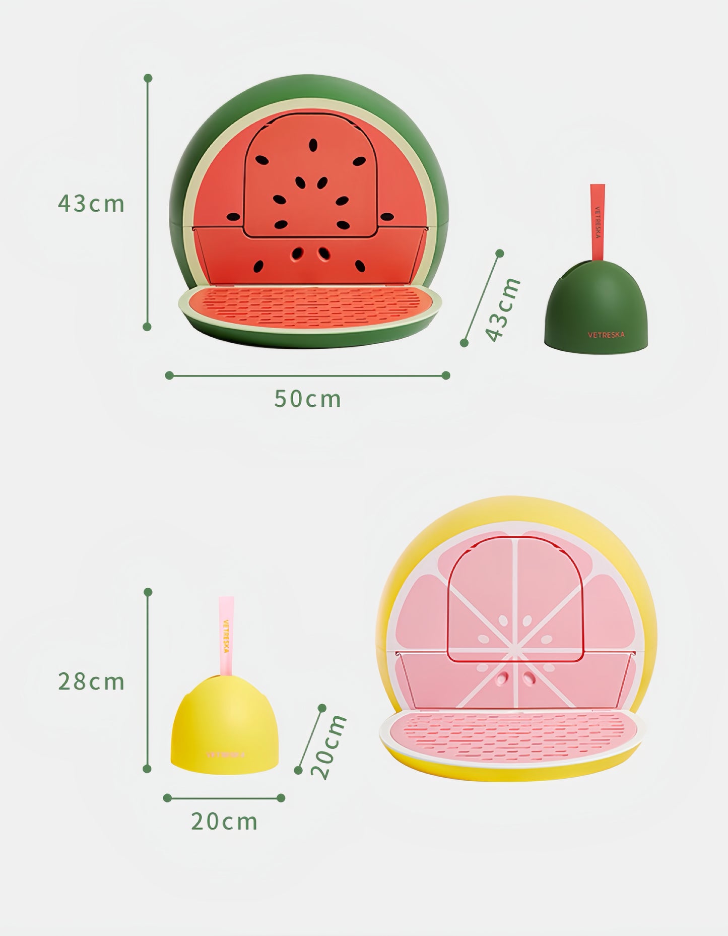 Vetreska Fruity Kitty Kove Litterbox-Watermelon / Grapefruit