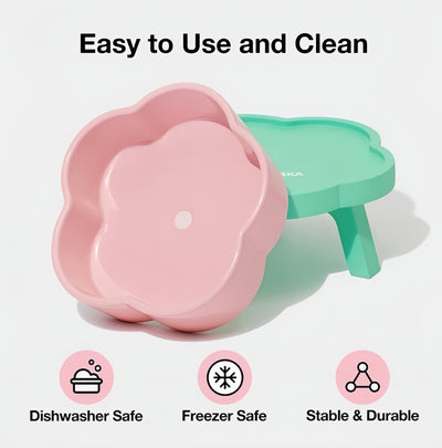 VETRESKA Ceramic Raised Pet Bowl Elevated Pet Food Water Bowl Stand Pink Pet Feeding Dish