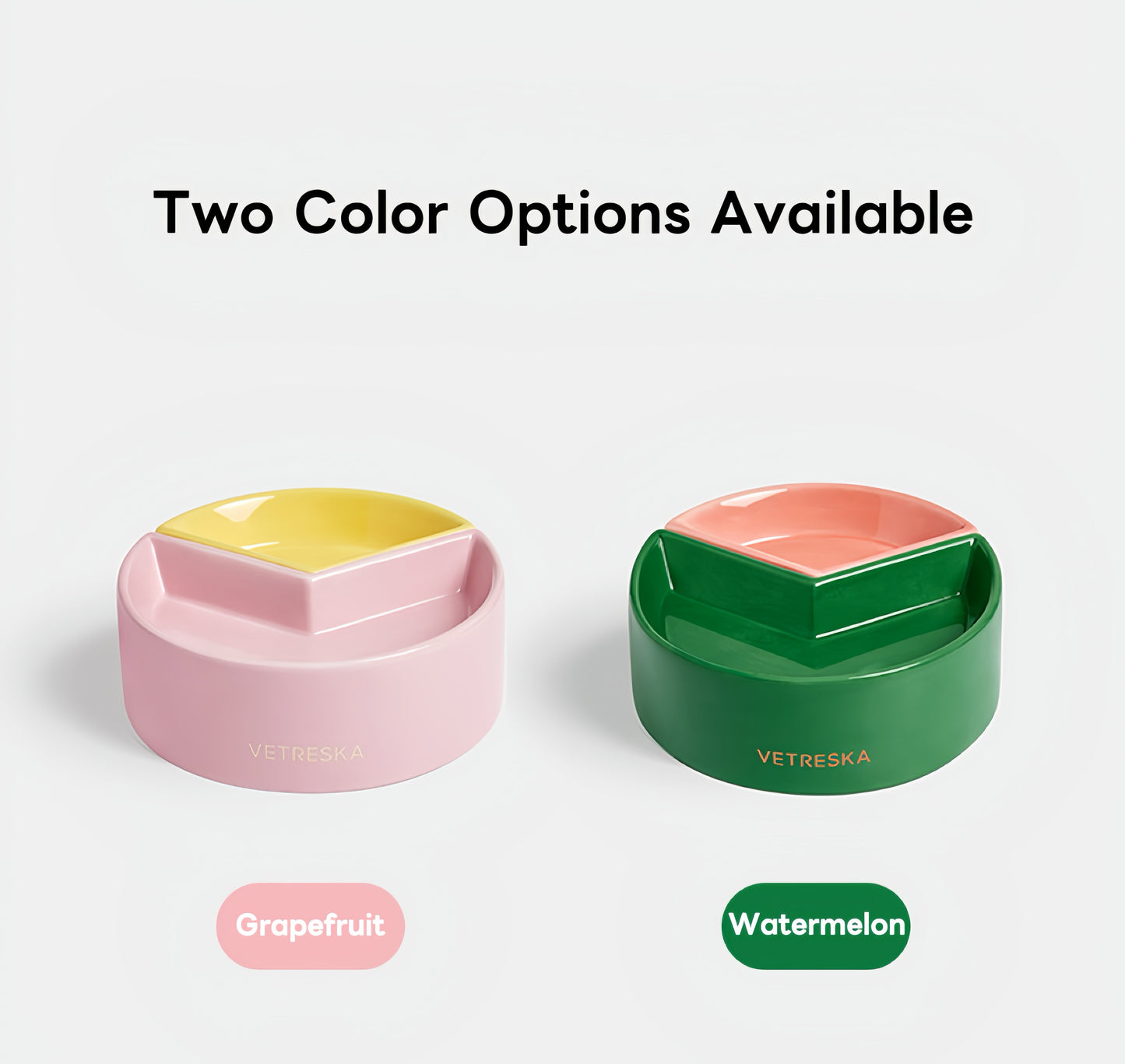 VETRESKA Like A Watermelon / Grapefruit Ceramic Bowl For Cats & Dogs